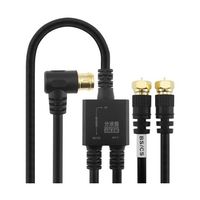 ホーリック アンテナ分波器 ケーブル一体型 1.5m/20cm ブラック ネジ式コネクタ AE-642BK 1本 65-1794-32（直送品）