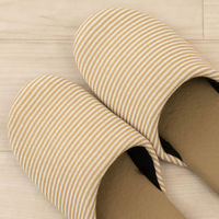 センコー SDS ピンボーダー スリッパ M:約22.5-24cm ベージュ SDS150399 1足（直送品）