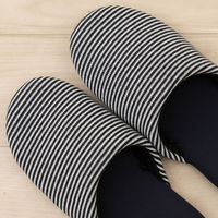 センコー SDS ピンボーダー スリッパ L:約25-26.5cm ネイビーブルー SDS150399 1足（直送品）