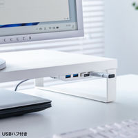 サンワサプライ USBハブ付モニター台(ホワイト) MR-LC215W 1個（直送品）