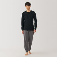 【メンズ】無印良品 紳士 あったか綿 厚手 クルーネック長袖Tシャツ 紳士S 黒 良品計画