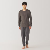 【メンズ】無印良品 紳士 あったか綿 厚手 クルーネック長袖Tシャツ 紳士L カーキ 良品計画