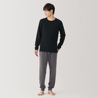 【メンズ】無印良品 紳士 あったか綿 ウールクルーネック長袖Tシャツ 紳士M 黒 良品計画
