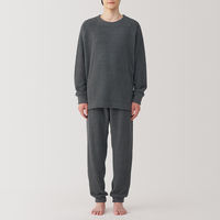 【メンズ】無印良品 紳士 なめらかニットフリース 長袖ルームウェアセット 紳士S チャコールグレー 良品計画