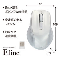 ナカバヤシ 無線静音 5ボタン BlueLEDマウス ホワイト MUS-RKF226W 1個