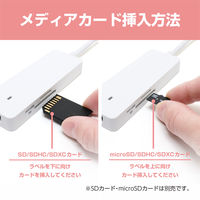 ナカバヤシ USB3.2 Gen2 4ポートハブ カードリーダー USB Aタイプ ホワイト USH-10G2A/WH 1個