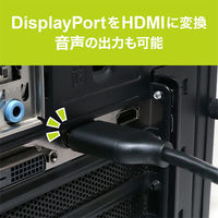 ナカバヤシ DisplayPort-HDMI 4K 変換アダプタ DP-HDA4K2/BK 1本
