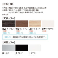 【軒先渡し】ニシキ工業 ハイテーブル 幅1200×奥行750×高さ1000mm ウォールナット ASTT-B1275B-WN 1台（直送品）