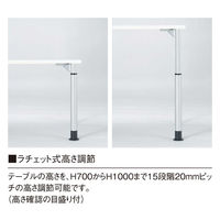 【軒先渡し】ニシキ工業 ハイテーブル 幅1500×奥行750×高さ700～1000mm ライトオーク ATDL-1575K-LO 1台（直送品）