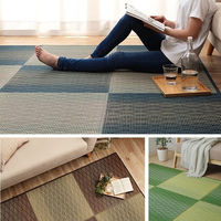 イケヒコ・コーポレーション ダイヤ い草ラグ 無地 1900×2500mm ブルー 1070810044203 1枚（直送品）