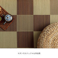 イケヒコ・コーポレーション ブロック い草ラグ ブロック調 2610×2610mm ライトグレー 1080460210502 1枚（直送品）