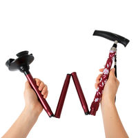 サンファミリー 折りたためる安心ステッキ ワイン 1本