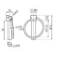 エスコ 10x55mm リンチピン(三価ホワイト/3本) EA949PL-10 1セット(4袋)（直送品）