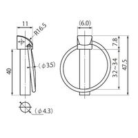 エスコ 4.5x40mm リンチピン(三価ホワイト/3本) EA949PL-4 1セット(7袋)（直送品）