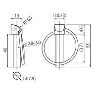 エスコ 8.0x45mm リンチピン(三価ホワイト/3本) EA949PL-8 1セット(6袋)（直送品）
