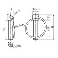 エスコ 9.0x45mm リンチピン(三価ホワイト/3本) EA949PL-9 1セット(5袋)（直送品）