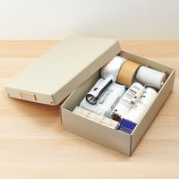 Roomy 折りたたみボックス 浅型 収納ケース 収納ボックス タオル収納 小物収納 コンパクト フタ付 A4 ベージュ A795-16 1個