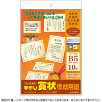 ササガワ 手作り賞状作成用紙 クリーム B5判 10-1966 1冊(10枚)