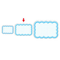 ササガワ 抜型カード 立体枠 波四角¥なし 16-4117 1冊(50枚)