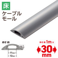 エレコム 配線カバー 床用 モール ( 長さ1m × 幅30mm ) R形状 グレー LD-GA1207MGY 1個（直送品）