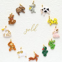 日本紐釦貿易 干支チャーム【へび:巳】 ゴールド 10個入 A22-137G-10 1袋10個入(3袋、合計30（直送品）