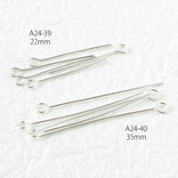 日本紐釦貿易 シルバー925 9ピン 10本 太さ0.5×長さ22mm シルバー A24-39 1袋10本(5袋、計50本)（直送品）