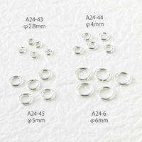 日本紐釦貿易 シルバー925 丸カン 10個 径線0.8×外径φ5mm シルバー A24-45 1袋10個(10袋、計100（直送品）