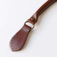 日本紐釦貿易 本革撥水加工持ち手 45cm 赤茶 2本1組 KT92-A 1袋2本1組(2袋、合計2組（直送品）