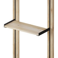 平安伸銅工業 LABRICO(ラブリコ) シェルフレール 棚受 トレイ型 アイアン 280 ブラック IXK-533　1セット(2個入)（直送品）