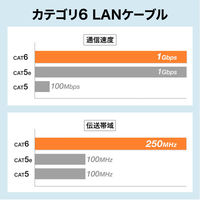 サンワサプライ  カテゴリ6LANケーブル（スリム、やわらか、ツメ折れ防止コネクタ） KB-SL6YS-20W（直送品）