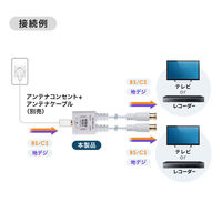 サンワサプライ アンテナ分配器 出力ケーブル0.5m KM-AT28BV-05W 1本