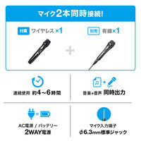 サンワサプライ ワイヤレスマイク付き拡声器スピーカー(バッテリー内蔵・ワイヤレスマイク1本対応) MM-SPAMP17 1個（直送品）