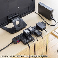 サンワサプライ  雷タップ　10個口＋USB-A+Type-C(PD20W) TAP-SP2110NUC-2BK（直送品）