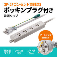 サンワサプライ ポッキンプラグ付き電源タップ TAP-PP34-5 1個（直送品）