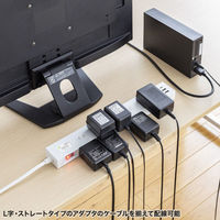 サンワサプライ 雷タップ 10個口+USB-A+Type-C(PD20W) TAP-SP2110NUC-2W 1個