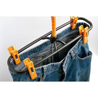 サワフジ ジーパンハンガー 2本組 ブラック/オレンジ●1セット(2本組×3) 4973306510404 1セット(2本組×3)（直送品）
