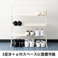 COLLEND（コレンド） シューズラック 棚板3段 幅700×奥行306×高さ809mm ホワイト AS-SR-WH 1台 オリジナル