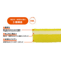キッチンスポンジ 長持ちタフポン 洗浄力 ソフト 抗菌加工 イエロー 日本製 1パック（2個入）オーエ