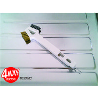 マイパスティ 4WAY ガスブラシ キッチンブラシ これ1つで4通りの汚れに ガスレンジ・ガスコンロの汚れに ホワイト 1個 オーエ