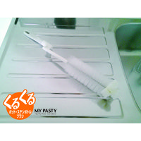 マイパスティ くるくるポット・ステンボトルブラシ 長いボトルの底も洗える ハンドルタイプ グレー 1個 オーエ