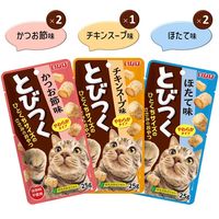 いなば とびつく 3種のバラエティ かつお節味 チキンスープ味 ほたて味（25g×5袋）1袋 猫用