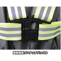 喜多 LEDストレッチ安全ベルト(4.8cm幅) No6100 ライム フリー NO6100-LIM-F 1着 585-1659（直送品）