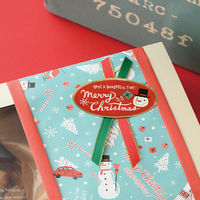 【クリスマス】ヘッズ クリスマスミントブルーギフトシールー2XMB-2S1袋（100枚）