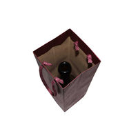 ハピラ 手提紙袋 スリム ワイン1本用 エンジ 1袋（10枚入） TES09SE