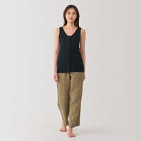 【レディース】無印良品 婦人 前開きタンクトップ 婦人L 黒 良品計画