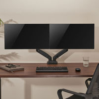 グリーンハウス 液晶モニターアーム ガススプリング横2画面BK GH-AMET2H-BK 1台