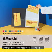 プラス イトオシ ツインリング型ファイル A4 2ポケットタイプ ブラック 91828 1冊