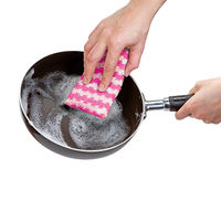 キッチンスポンジ 驚くほどゴシゴシ洗える 極めハードネット キズつきにくい 食器洗い ピンク 1個 まめいた