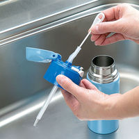 ストローブラシ クリーナー ロングタイプ 自由に曲がる キズつけずに洗える極細ナイロン毛 ホワイト 1個 まめいた