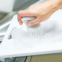 キッチンブラシ 握りやすい ゴシゴシ洗える まな板・ザル・調理器具洗い キズつけにくい ホワイト 日本製 1個 まめいた